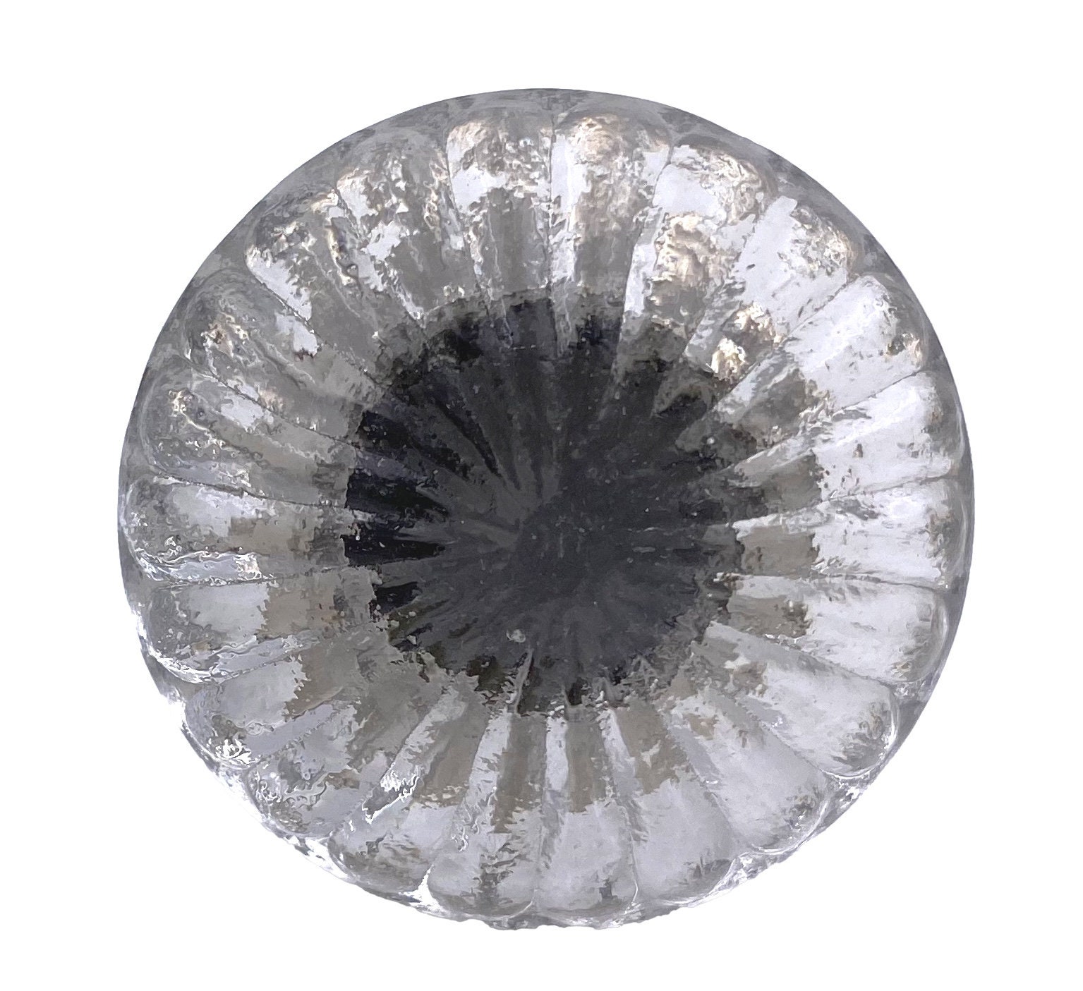 Faceted Glass Round Decorative Knob with Chrome Hardware for Doors