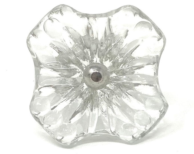 Glass Clear Faceted Knob for Drawers, Dressers, Cabinets, Desks, Hutch