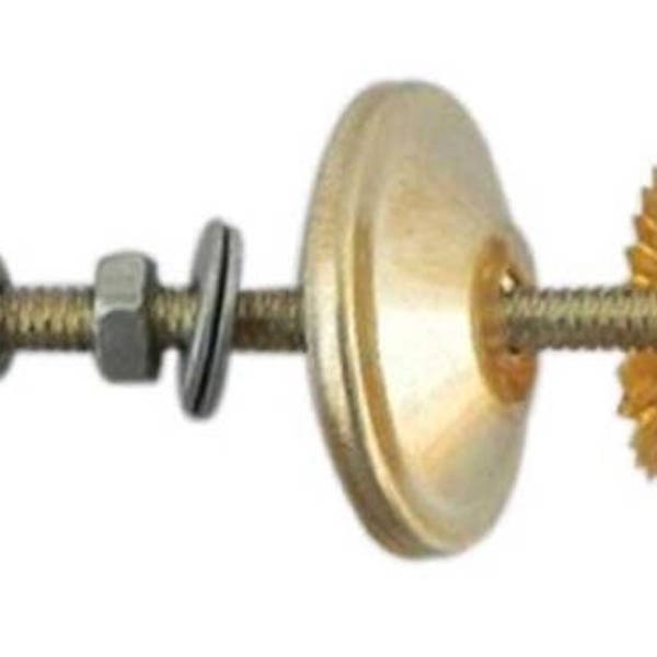 Gold Knob Bolt, Screw, Fittings for Ceramic & Glass Pulls, 2.5" OR 3" bolt, Washer, Nut, Metal Flower - Gold Colored