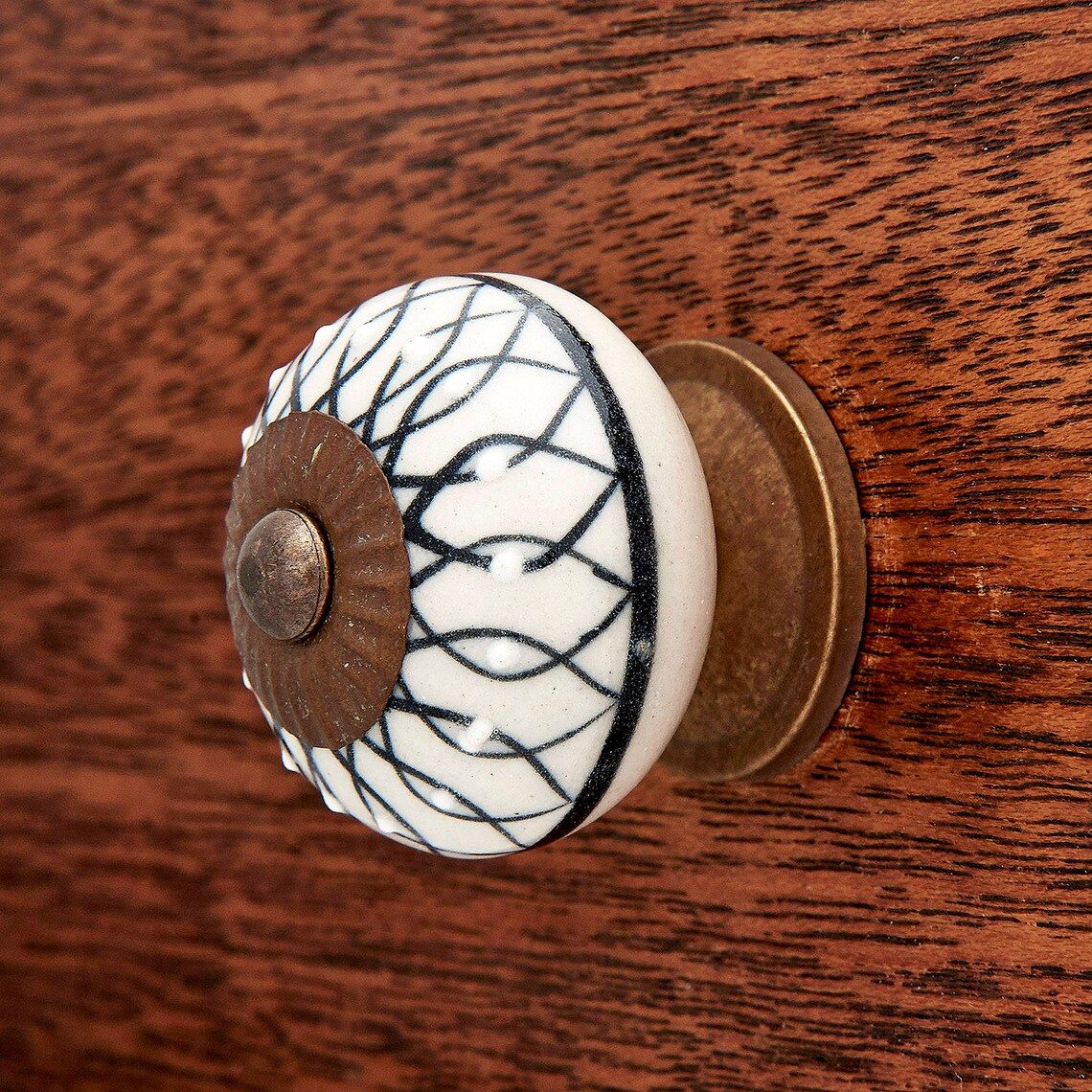 Black Leaf Decorative Ceramic Dresser Drawer or Door Etsy