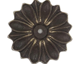 Decorative Metal Back Plate for Cabinet, Drawer, Dresser or Door Knobs, Pulls - Bronze - 10 Pack