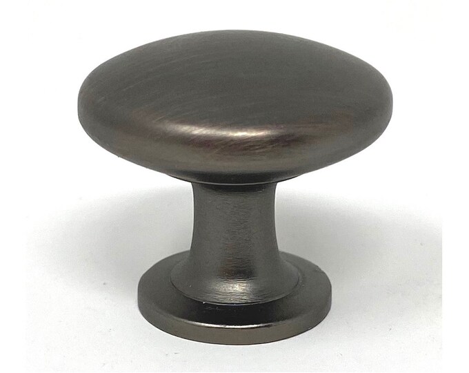 Smooth Oil Rubbed Light Black Round Metal Knobs for Drawers, Cabinets, Furniture