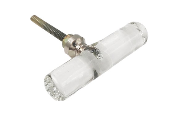 Cylinder Clear Glass Knob Tube Cabinet Pull Drawer Knob Etsy