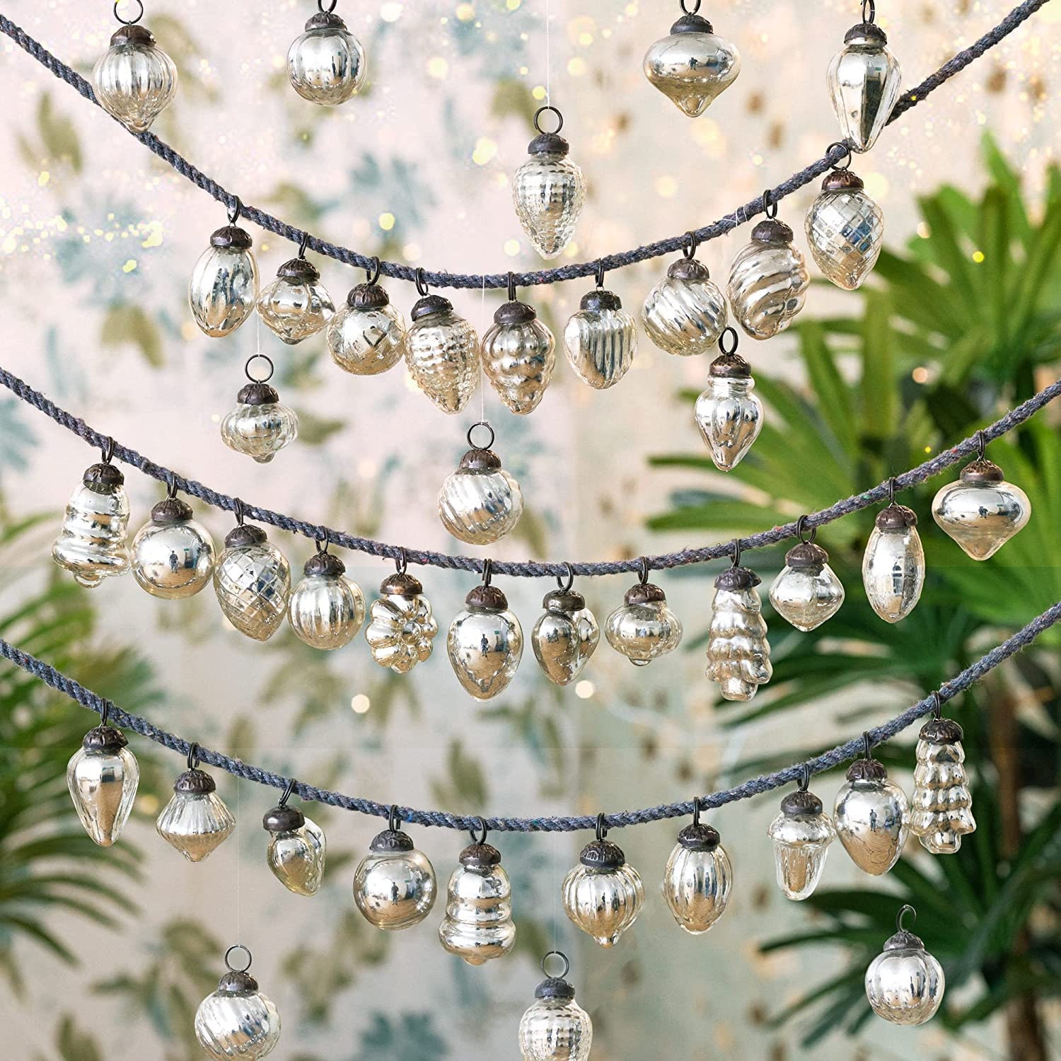 Mercury Glass Ornaments 25 Piece Silver Mercury Glass Christmas