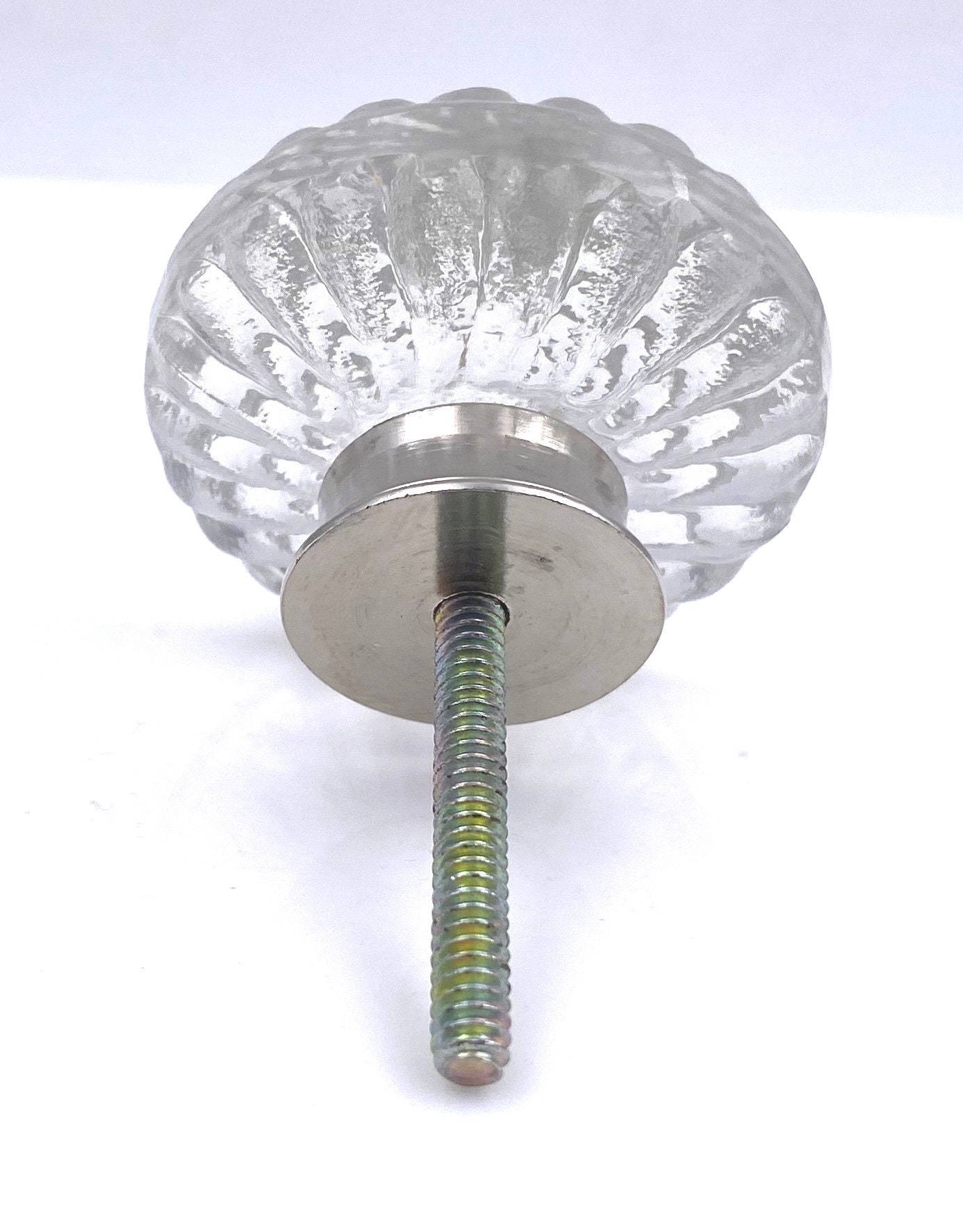 Faceted Glass Round Decorative Knob with Chrome Hardware for Doors