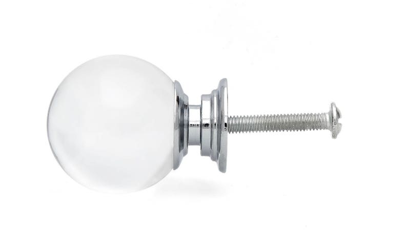 Dresser Drawer Pull Cabinet Pull Drawer Pull C19 30mm Round Knob Clear Crystal Glass 1