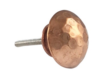 Hammered Copper Round Head Kitchen Drawer Cabinet Pull, Dresser Pulls, Dresser Knobs