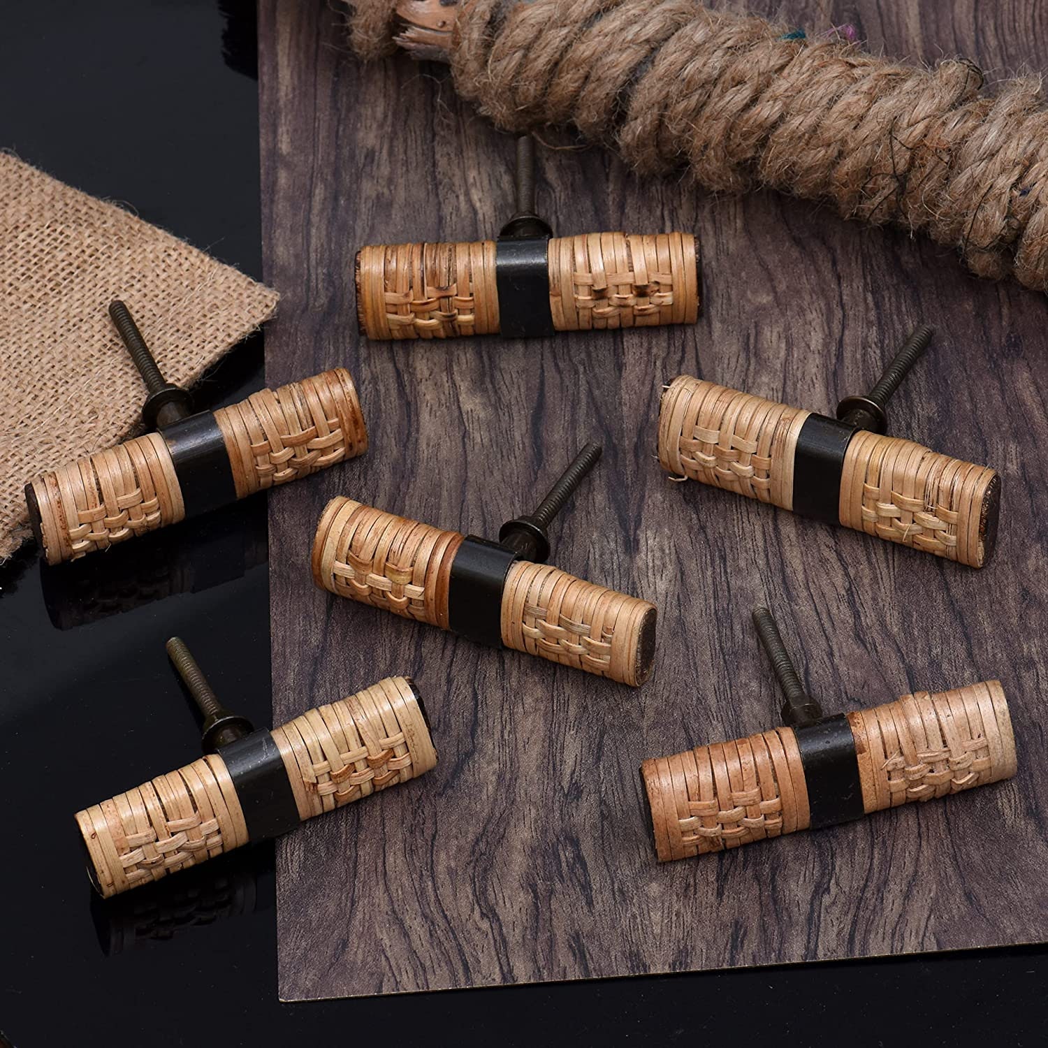 Natural Rattan Knobs Wicker PullsWicker Knobs Rattan Knobs