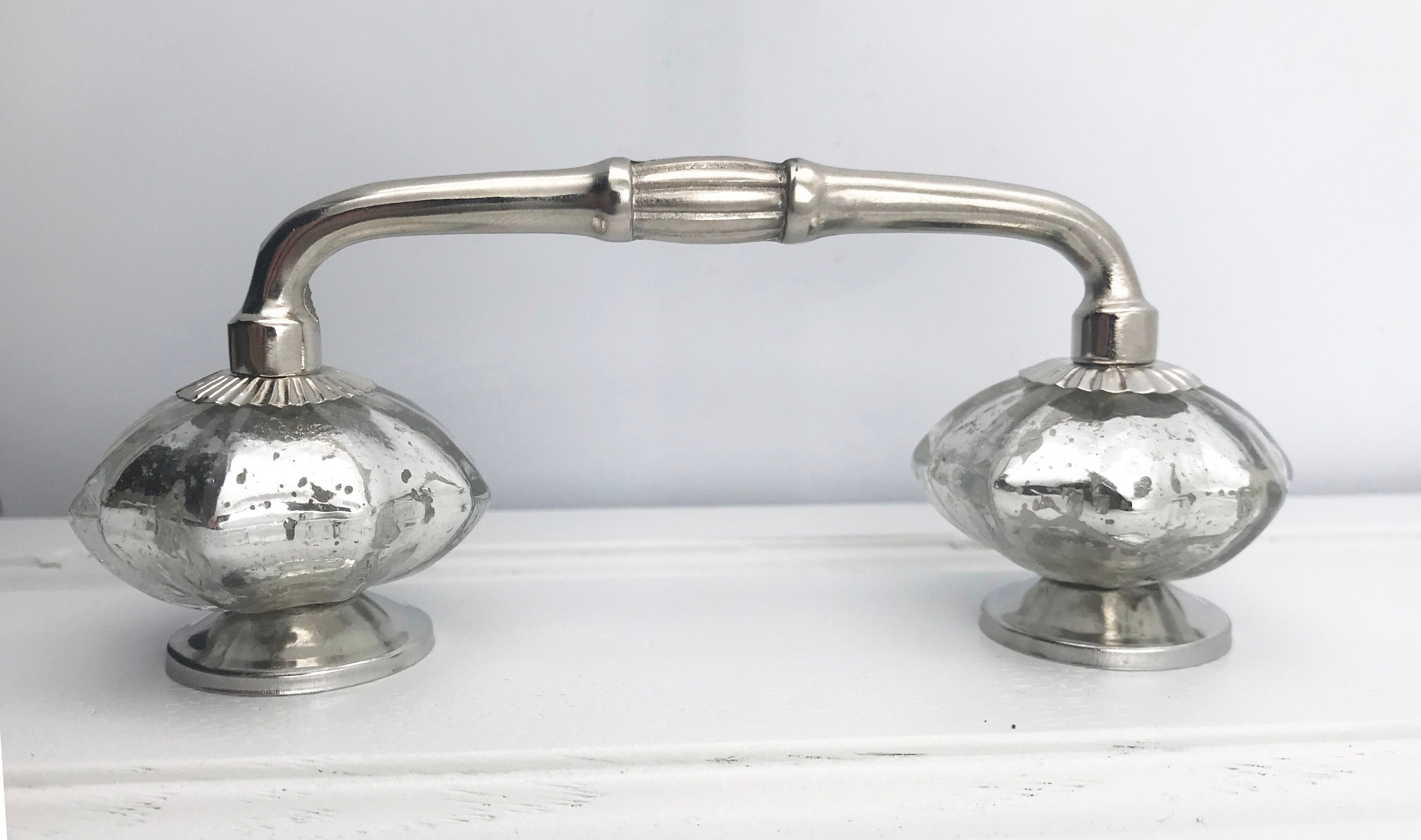 Silver Mercury Glass Cabinet Door Drawer Handle 2 7 8 OR 4