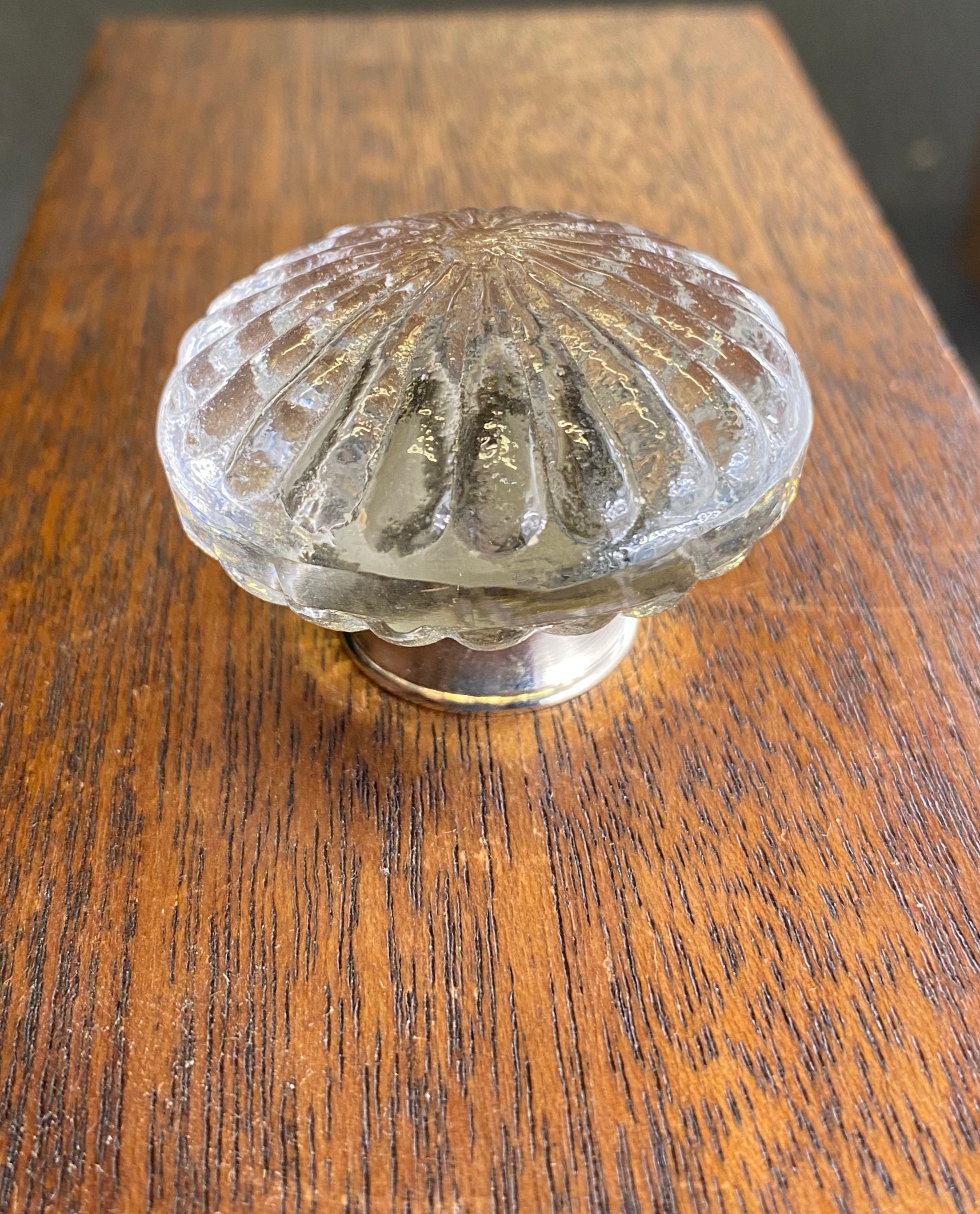 Faceted Glass Round Decorative Knob with Chrome Hardware for Doors