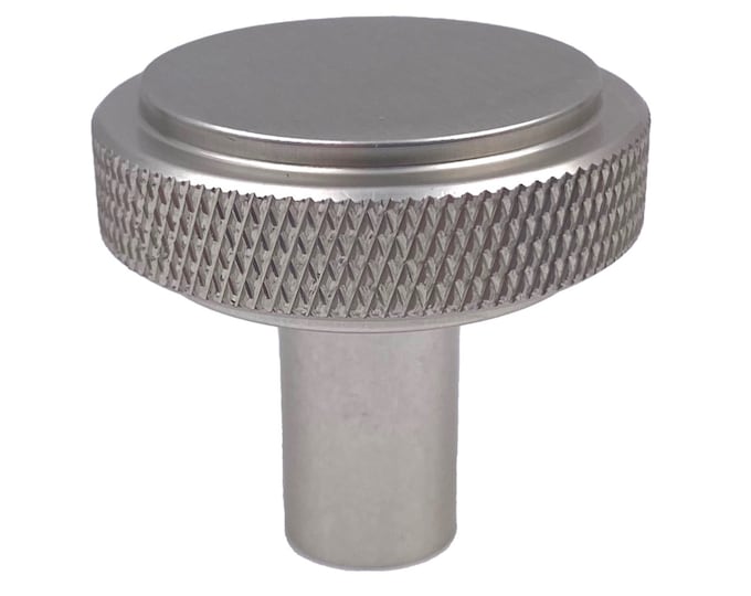 Brushed Nickel Knurled Decorative Round Knob for Dressers, Cabinets, Kitchens, Furniture, Closet Door