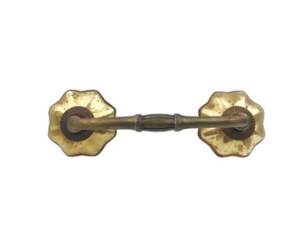 Gold Mercury Glass Knobs on a Bronze Metal Decorative Handle - 4" Spread