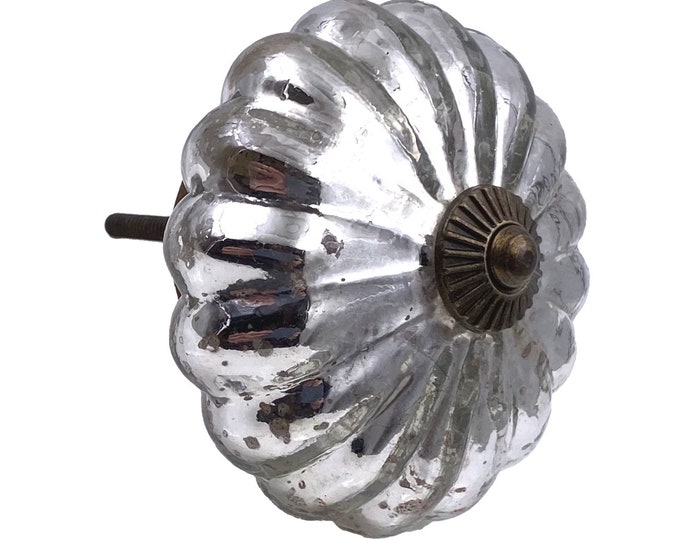 Mercury Glass OVERSIZED Round Knob, Drawer Pull, Door Knob, Cabinet Knob Pull, Closet Doors