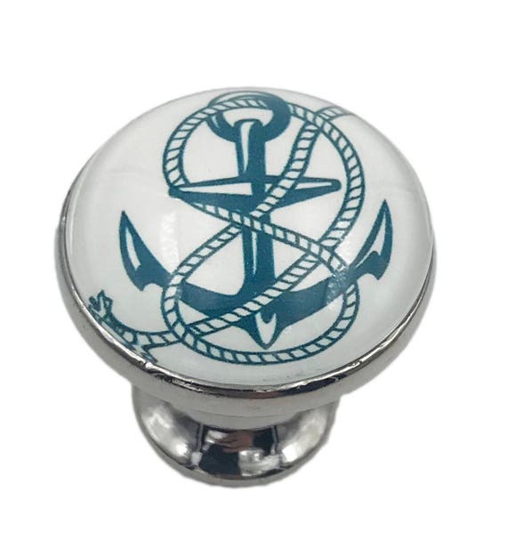 SKULL ANCHOR SHIP NAUTICAL HOME DECOR CERAMIC KITCHEN KNOB DRAWER CABINET PULL