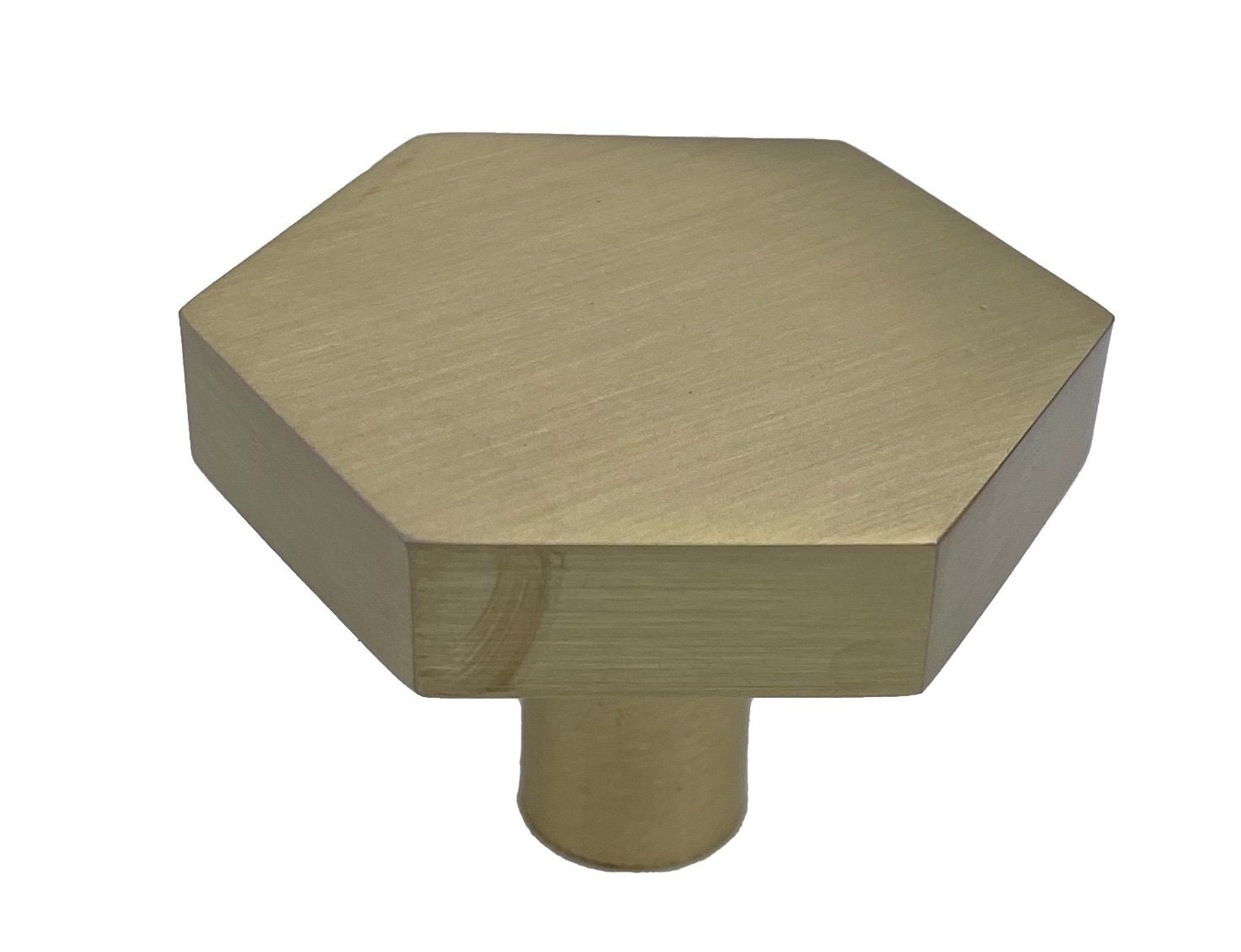Hexagon Brushed Gold Drawer Knob, Pull, Kitchen Drawer Pull