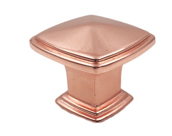 Shiny Copper Square Metal Knobs for Drawers, Cabinets, Furniture