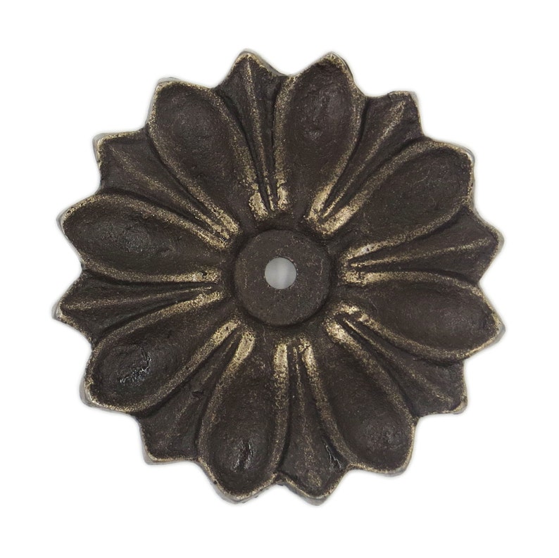 Back Plate Base 8 COLORS Antique Solid Metal Flower Shaped Decorative for any Drawer or Door Knob or Pull afbeelding 2