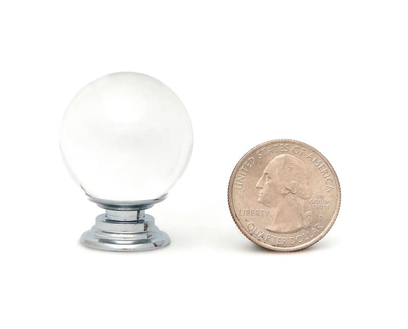 Dresser Drawer Pull Cabinet Pull Drawer Pull C19 30mm Round Knob Clear Crystal Glass 1