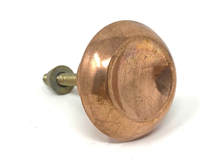 Copper with Indented Top Brass Knob  for Dressers, Cabinets, Kitchens, Furniture, Closet Door