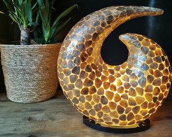 Pebble Gold Oyster Shell Swirl Lamp