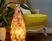 Vintage Pitkin Shape Colourful Stained Glass Lamp Calypso Unique Eco-Chic Lighting