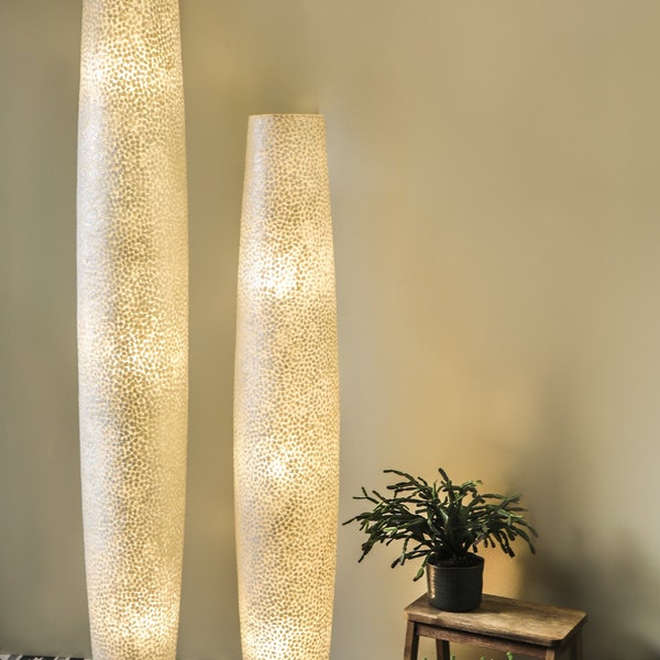 White Mother of Pearl Floor Lamp Elara Unique & Unusual Eco-chic Lighting