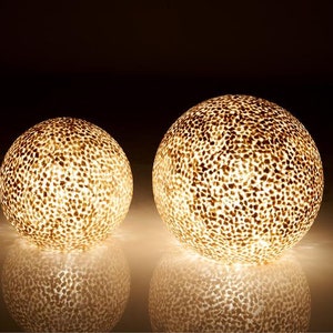 Golden Oyster Shell Globe Table Lamp Callisto Unique & Unusual Statement Lighting