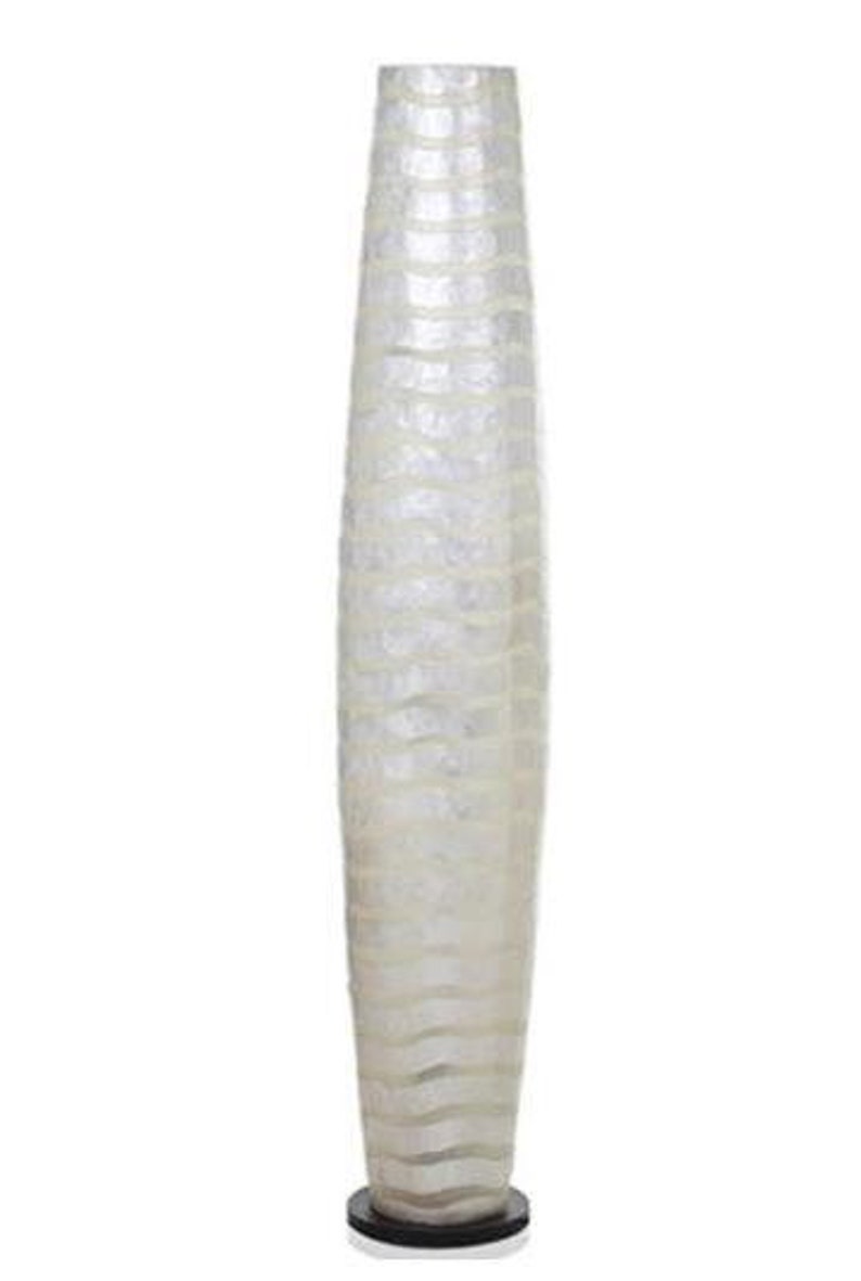 Coastal Chic Oyster Shell Mares Floor Lamp Unique Eco-chic Natural Home Lighting Waves image 3