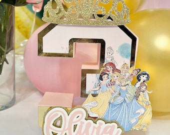 Disney Princess 3d number, Princess 3d letter