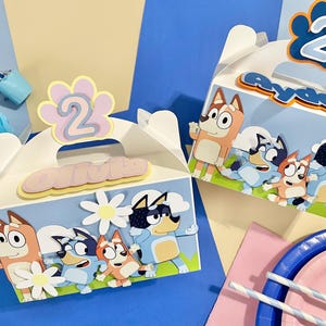 Blue Dog Favor Boxes: Puppy Birthday Party Treat Boxes