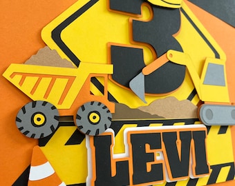 Construction Cake Topper: Dump Truck Birthday Party Decoration