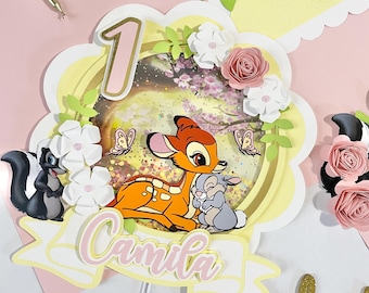 Bambi Cake Topper: Shaker Design, Glitter Detail