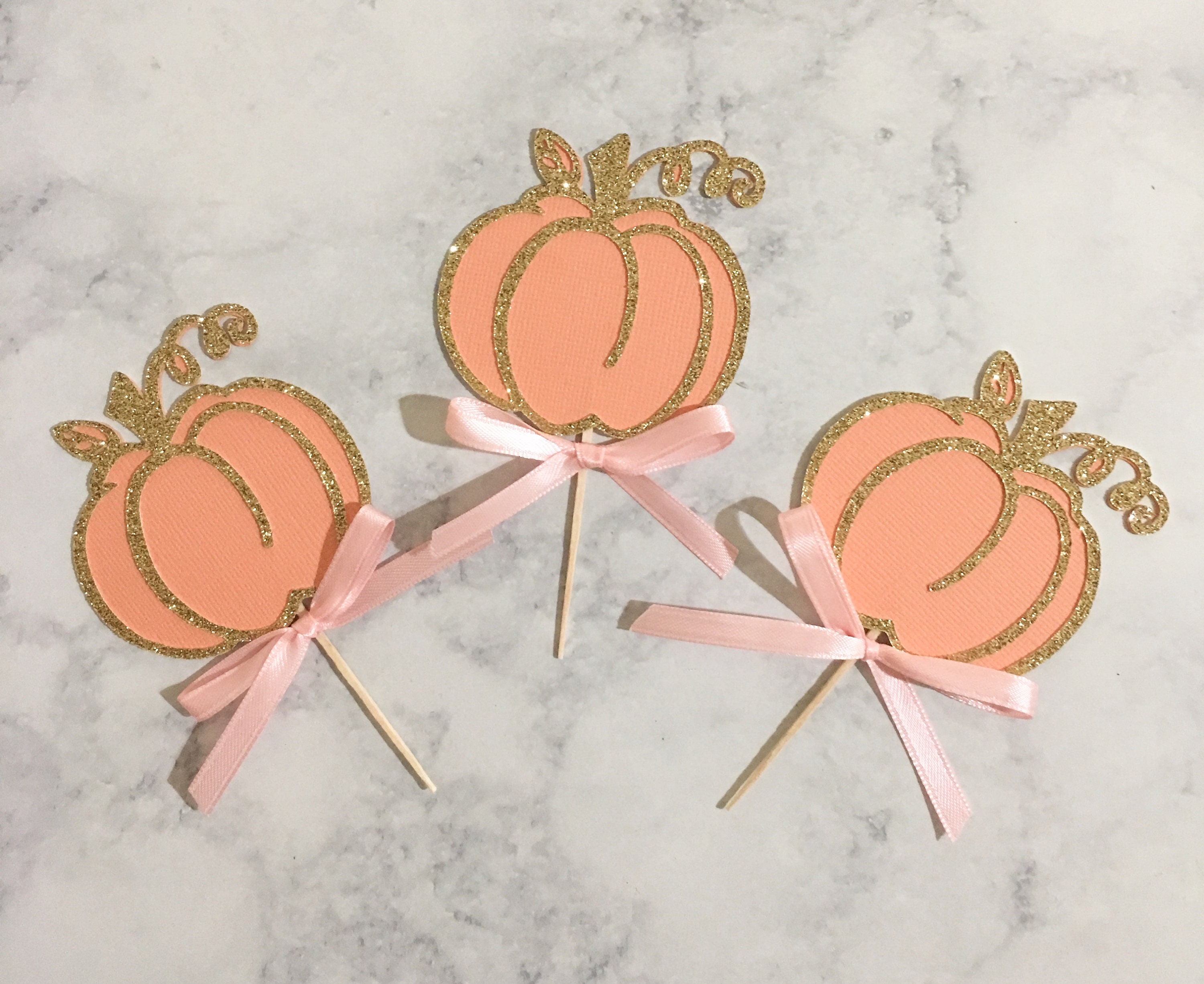 Pumpkin Cupcake Toppers Our Little Pumpkin Cupcake Toppers Etsy