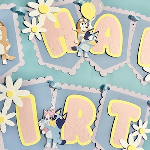 Blue Dog Birthday Banner: 3D Paw Puppy Party Decor