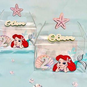 Under the Sea Mermaid Favor Boxes – Clear Party Boxes With Name & Age ...
