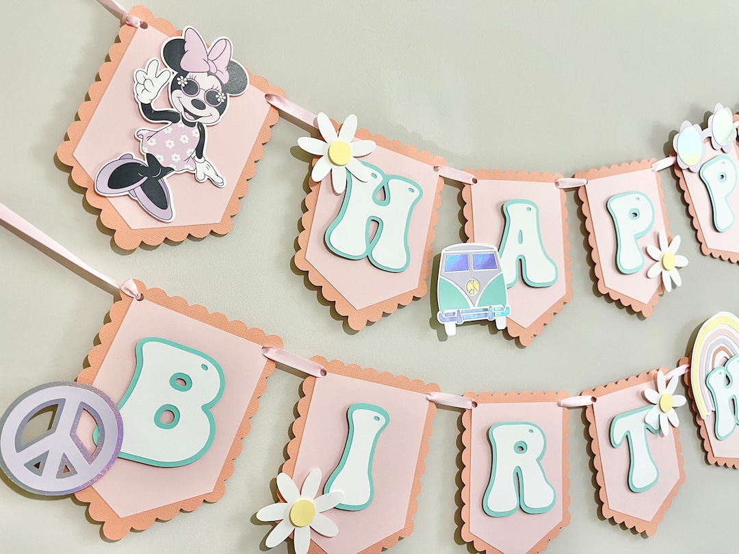 Mini Mouse Two Groovy Groovy Minnie Mouse Banner - Etsy
