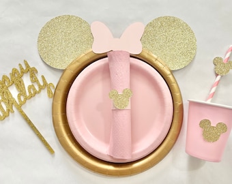 Minnie Mouse Plates, Minnie Mouse Cups, Minnie Mouse Straws, Minnie Mouse Napkins, Minnie Mouse Table Setting