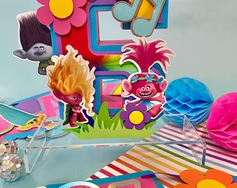 Trolls Birthday Number: 3D Party Decor