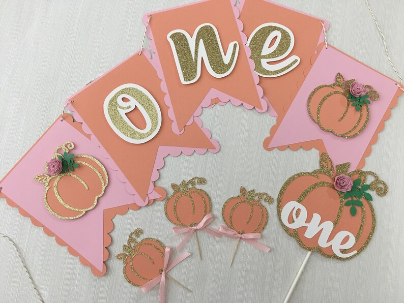 Pumpkin Cupcake Toppers Our Little Pumpkin Cupcake Toppers Etsy