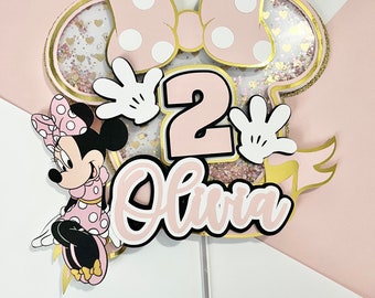 Minnie Mouse Cake Topper, Minnie Mouse Shaker Cake Topper