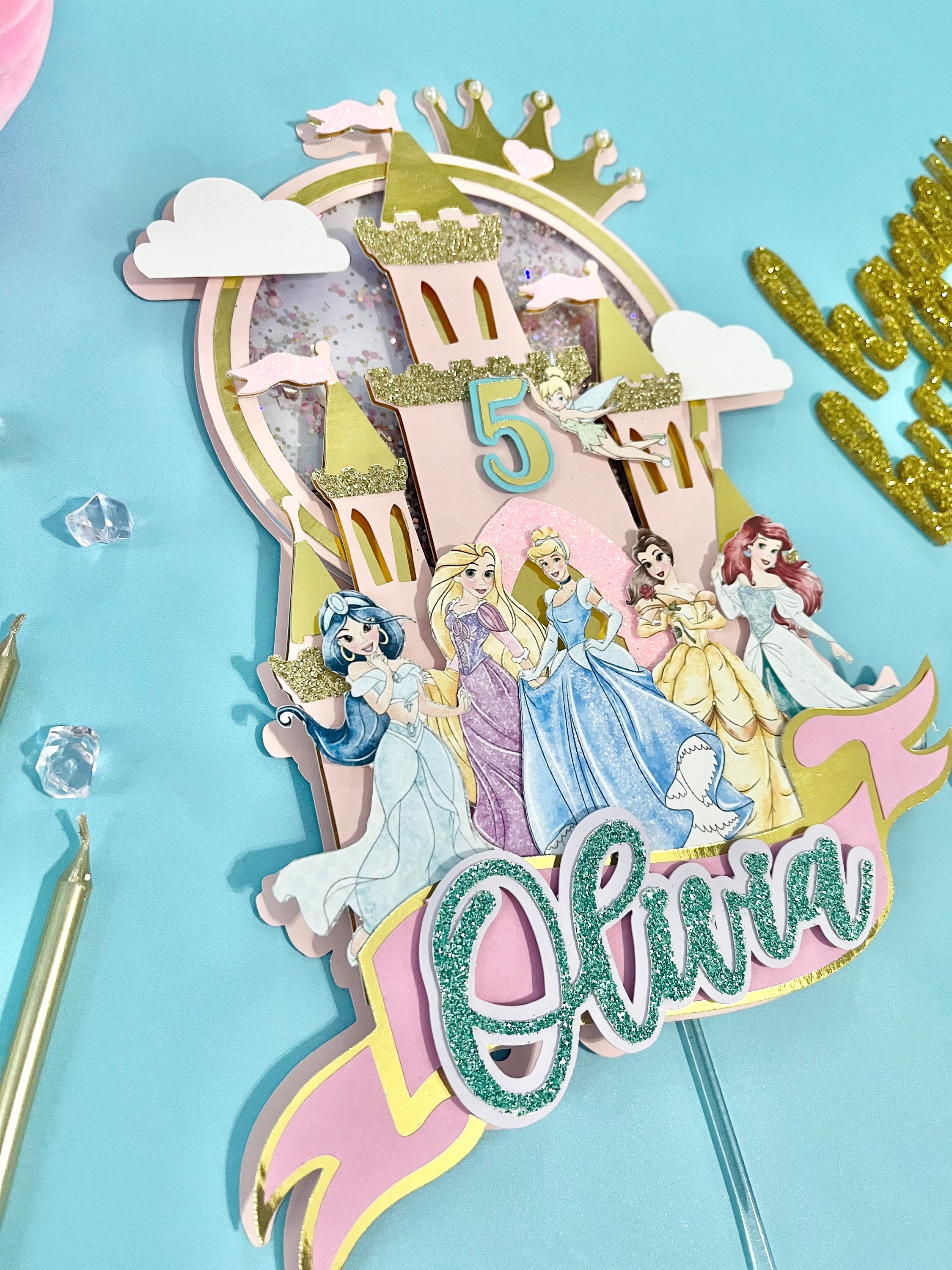 Disney Princess Shaker Cake Topper - Etsy