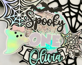 Spooky One Cake Topper: Pastel Halloween Party Decor