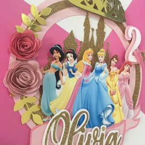 Princess Birthday Cake Topper: Pink & Gold Royal Party Decoration - Etsy