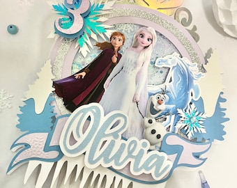 Winter Princess Shaker Cake Topper: Frozen Birthday Party Decoration
