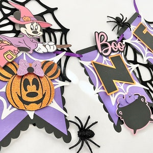Minnie Mouse Halloween Banner – Spooky Cute Party Decor for Halloween Minnie Theme