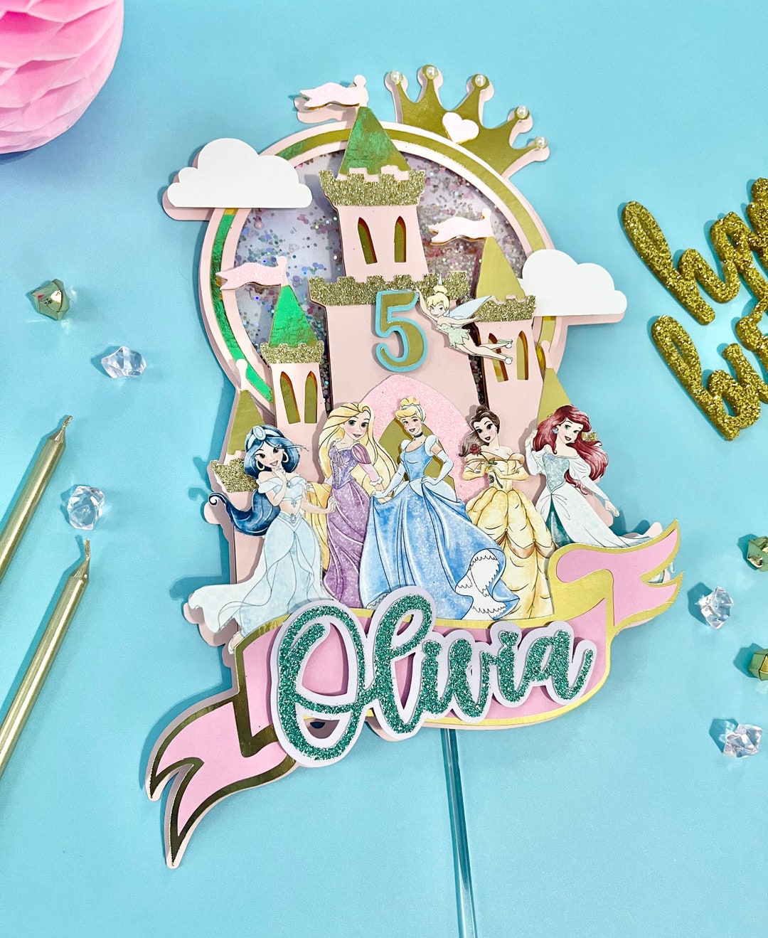 Disney Princess Shaker Cake Topper - Etsy