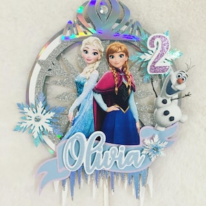 Winter Wonderland Princess Cake Topper - Gefrorene Geburtstagsparty Dekoration - Benutzerdefinierte Schneeflocke Topper