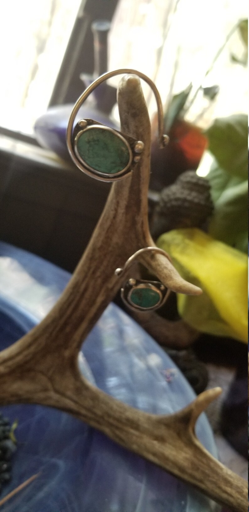 Sterling silver and turqouise ear hangers