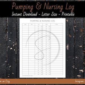 Pumping & Nursing Log