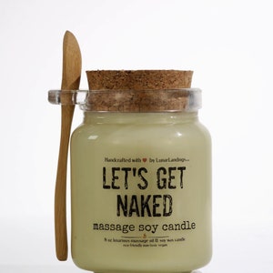Let&#39;s Get Naked, Massage Candle, Anniversary Gift, Valentines Gift for Him, Valentines Gift For Her Couple Gift, Valentines Day Gift